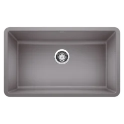 Blanco Precis 30" Undermount Granite Composite Kitchen Sink, Silgranit, Metallic Gray, 442536