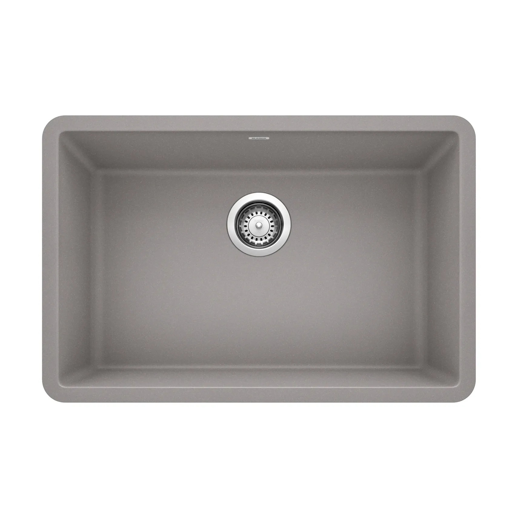 Blanco Precis 27" Undermount Granite Composite Kitchen Sink, Silgranit, Metallic Gray, 522428