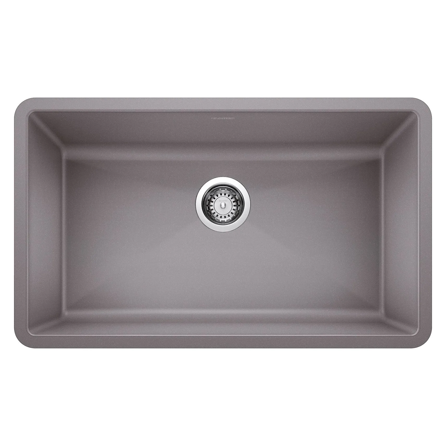 Blanco Precis 32" Undermount Granite Composite Kitchen Sink, Silgranit, Metallic Gray, 440148