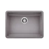 Blanco Precis 25" Undermount Granite Composite ADA Kitchen Sink, Silgranit, Metallic Gray, 442545