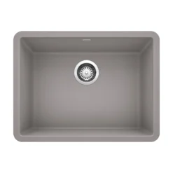 Blanco Precis 23" Undermount Granite Composite Kitchen Sink, Silgranit, Metallic Gray, 522413