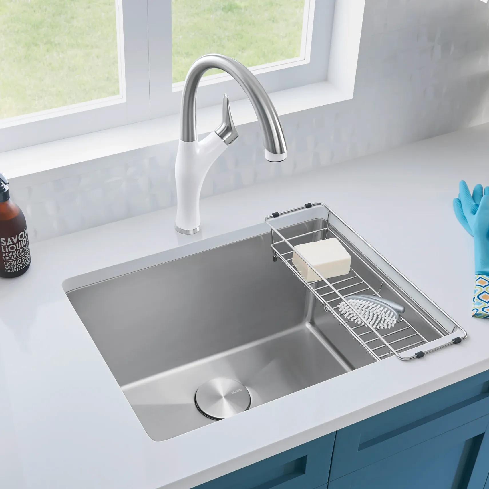 Blanco Quatrus 25" Dual Mount Stainless Steel Laundry Sink, 18 Gauge, 522136