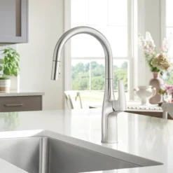 Blanco Rivana 1.5 GPM Brass Kitchen Faucet, Pull-Down, Stainless, 442678