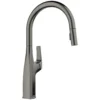 Blanco Rivana High Arc Pull-Down Dual-Spray Kitchen Faucet, Satin Dark Steel, 1.5 GPM, Brass, 443267