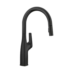 Blanco Rivana High-Arc Pull-Down Dual-Spray Kitchen Faucet, Matte Black, 1.5 GPM, Brass, 443020