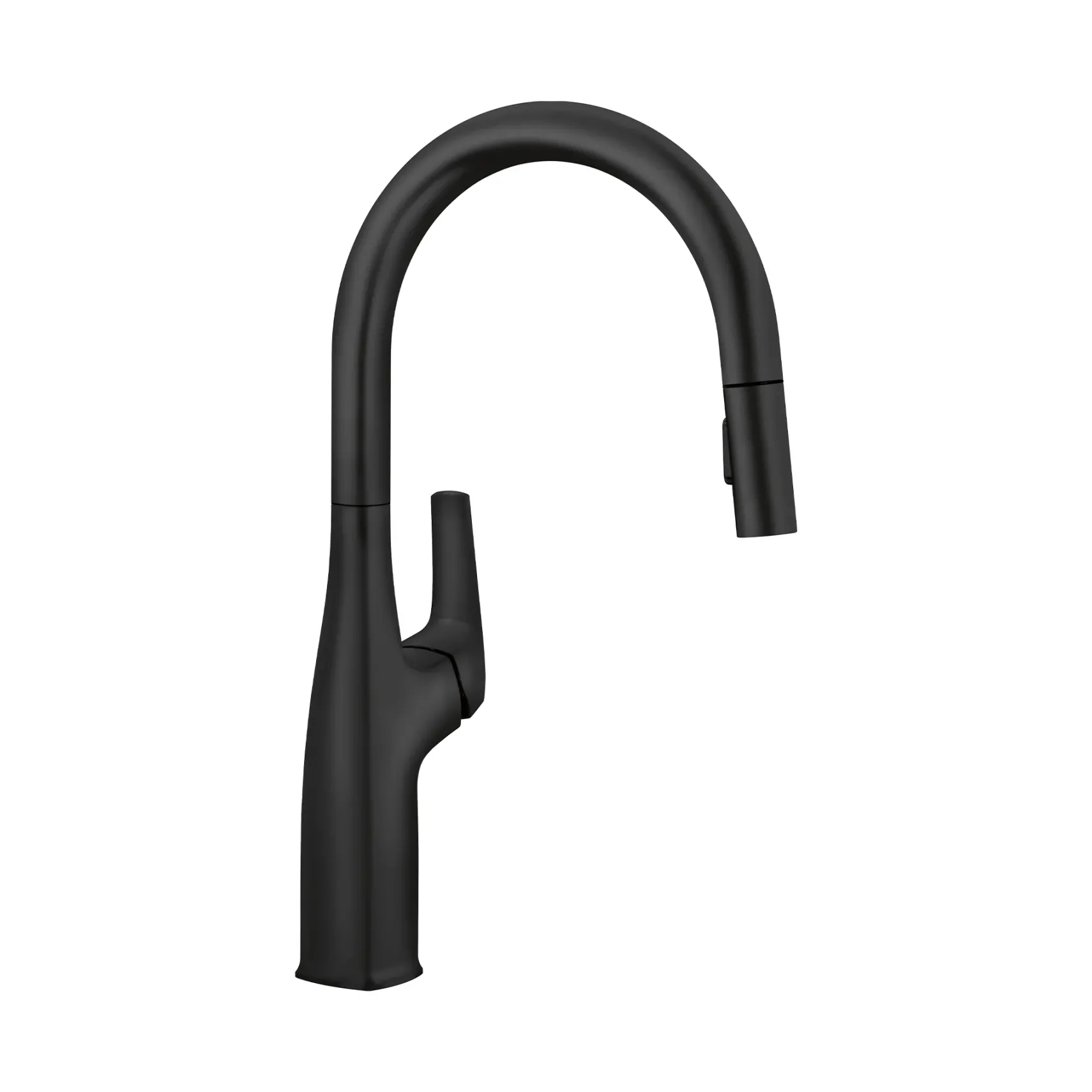 Blanco Rivana High-Arc Pull-Down Dual-Spray Kitchen Faucet, Matte Black, 1.5 GPM, Brass, 443020