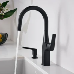 Blanco Rivana Pull-Down Bar Faucet, Matte Black, 1.5 GPM, Brass, 443021