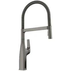 Blanco Rivana Semi-Pro Pull-Down Dual-Spray Kitchen Faucet, Satin Dark Steel, 1.5 GPM, Brass, 443266