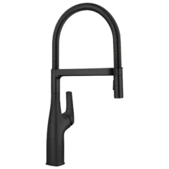 Blanco Rivana Semi-Pro Pull-Down Dual-Spray Kitchen Faucet, Matte Black, 1.5 GPM, Brass, 443019