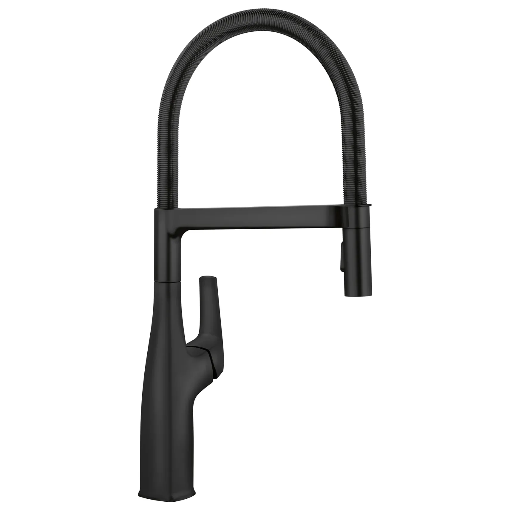 Blanco Rivana Semi-Pro Pull-Down Dual-Spray Kitchen Faucet, Matte Black, 1.5 GPM, Brass, 443019