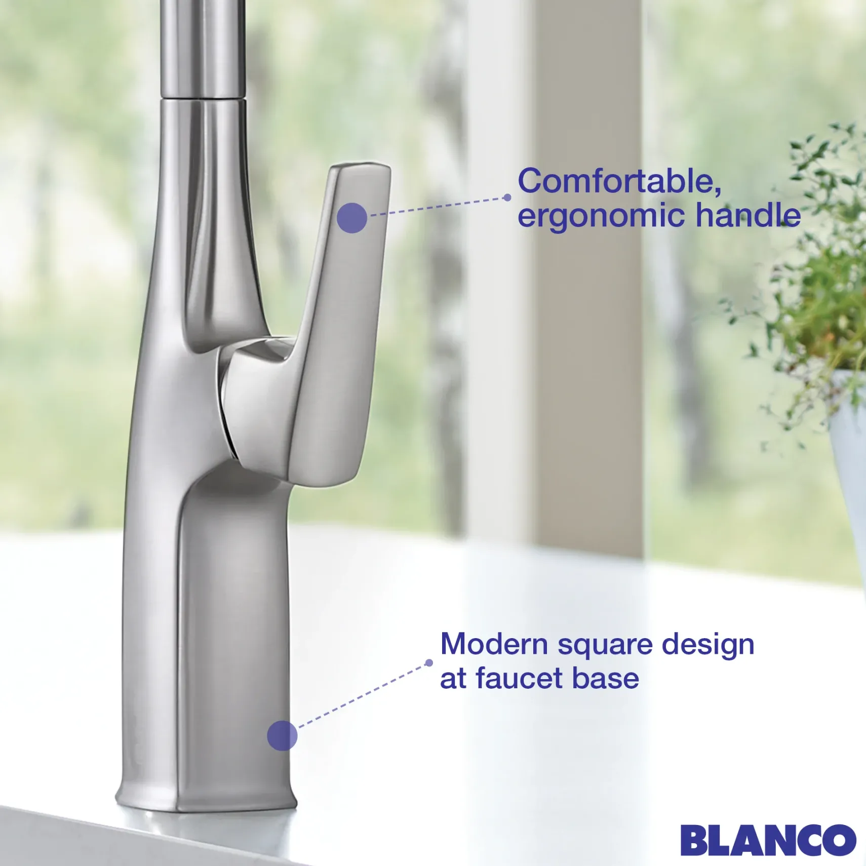 Blanco Rivana Semi-Pro Pull-Down Dual-Spray Kitchen Faucet, Matte Black, 1.5 GPM, Brass, 443019