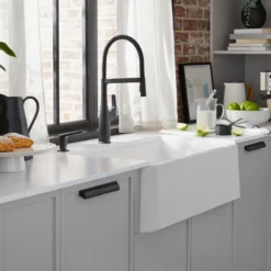 Blanco Rivana Semi-Pro Pull-Down Dual-Spray Kitchen Faucet, Matte Black, 1.5 GPM, Brass, 443019