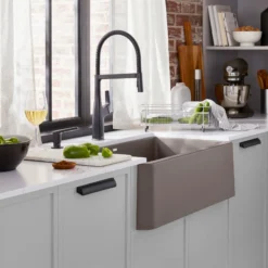 Blanco Rivana Semi-Pro Pull-Down Dual-Spray Kitchen Faucet, Matte Black, 1.5 GPM, Brass, 443019