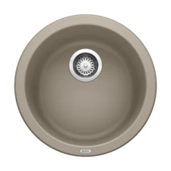 Blanco Rondo 18" Round Granite Composite Bar/Prep Sink, Silgranit, Truffle, 517699