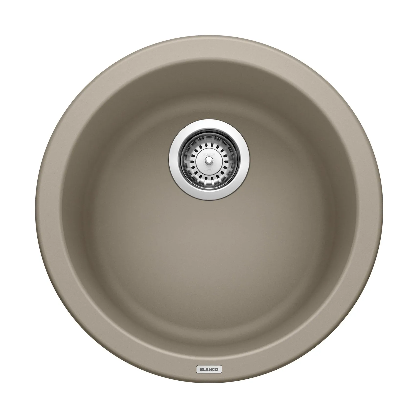 Blanco Rondo 18" Round Granite Composite Bar/Prep Sink, Silgranit, Truffle, 517699