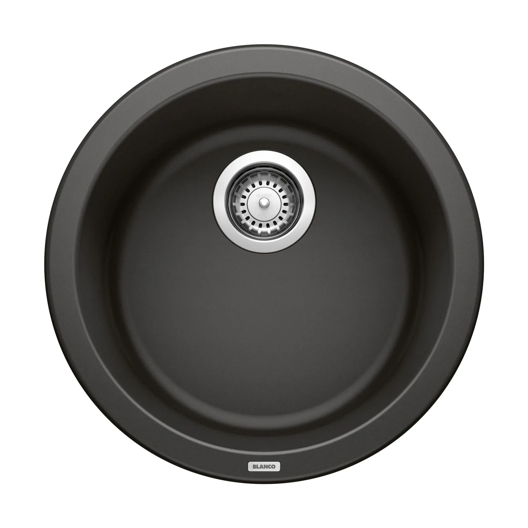 Blanco Rondo 18" Round Granite Composite Bar/Prep Sink, Silgranit, Coal Black, 525960