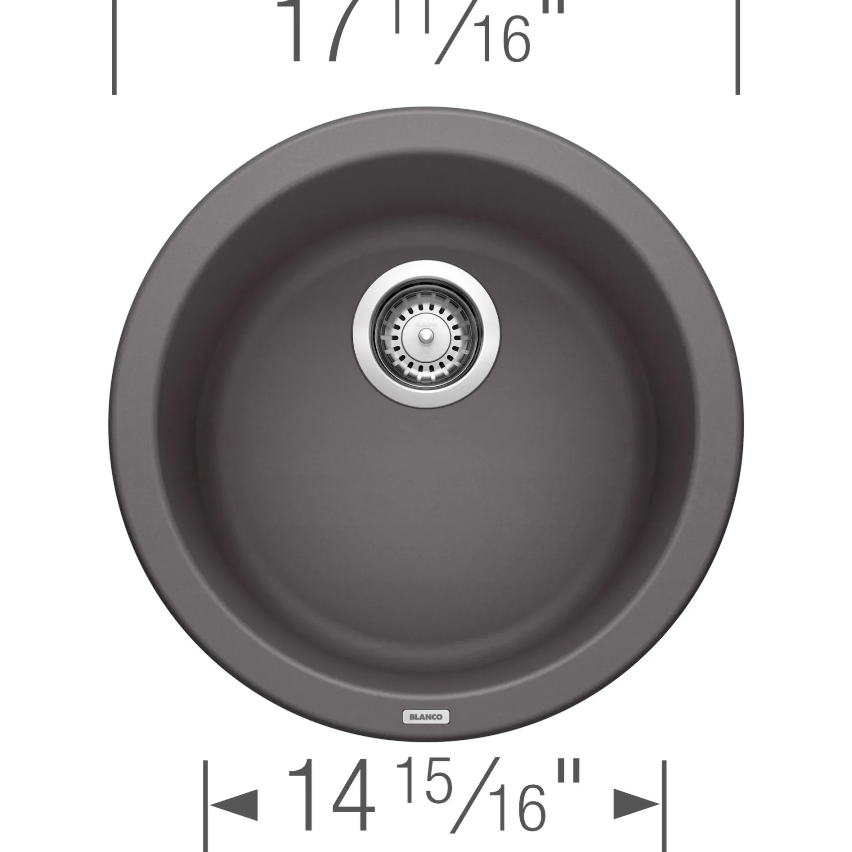 Blanco Rondo 18" Round Granite Composite Bar/Prep Sink, Silgranit, Cinder, 518911