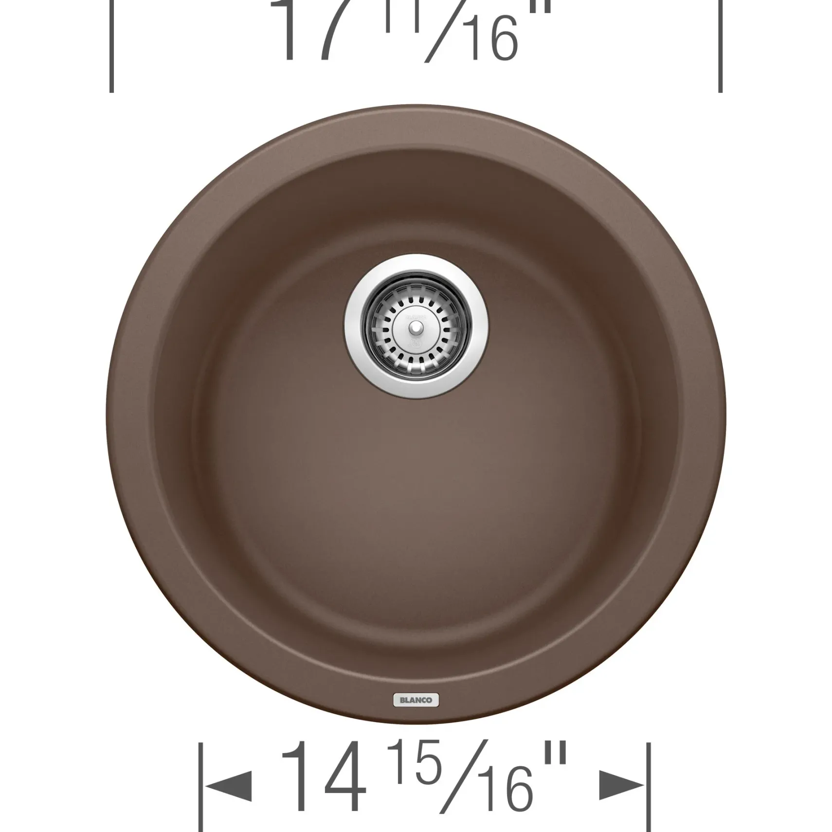Blanco Rondo 18" Round Granite Composite Bar/Prep Sink, Silgranit, Cafe, 515803