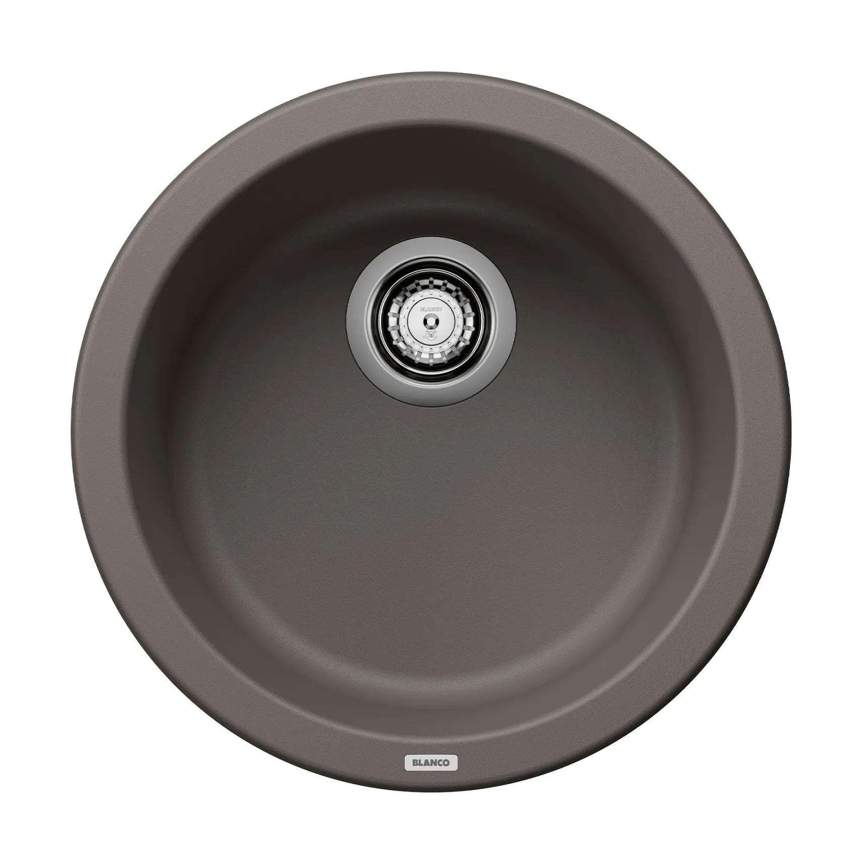 Blanco Rondo 18" Round Silgranit Bar/Prep Sink, Volcano Gray, No Faucet Hole, 527416
