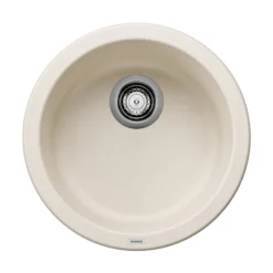 Blanco Rondo 18" Round Silgranit Bar/Prep Sink, Soft White, No Faucet Hole, 527407