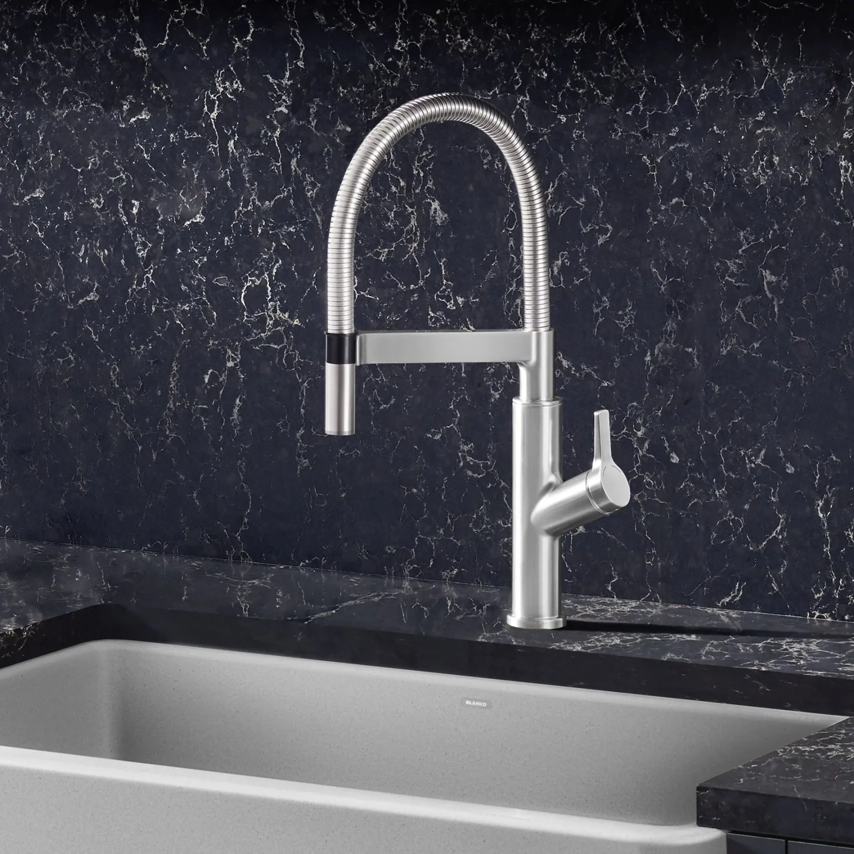 Blanco Solenta 1.5 GPM Brass Kitchen Faucet, Semi-Pro, Stainless, 401991