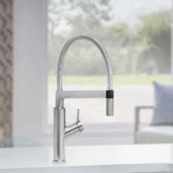 Blanco Solenta 1.5 GPM Brass Kitchen Faucet, Semi-Pro, Stainless, 401991
