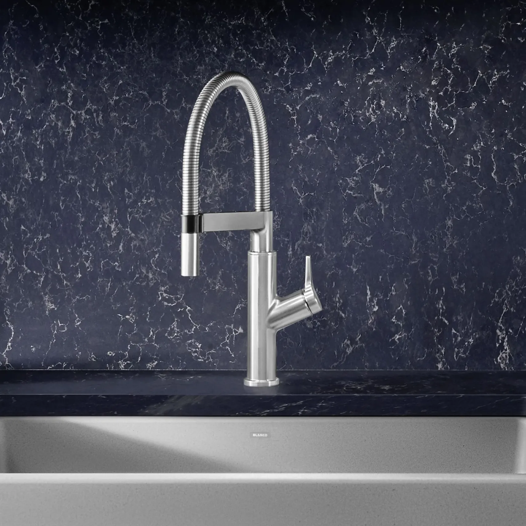 Blanco Solenta 1.5 GPM Brass Kitchen Faucet, Semi-Pro, Stainless, 401991