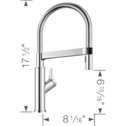 Blanco Solenta 1.5 GPM Brass Kitchen Faucet, Semi-Pro, Polished Chrome, 401992