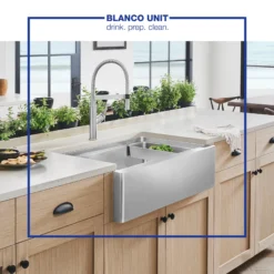 Blanco Solenta 1.5 GPM Brass Kitchen Faucet, Semi-Pro, Stainless, 401993