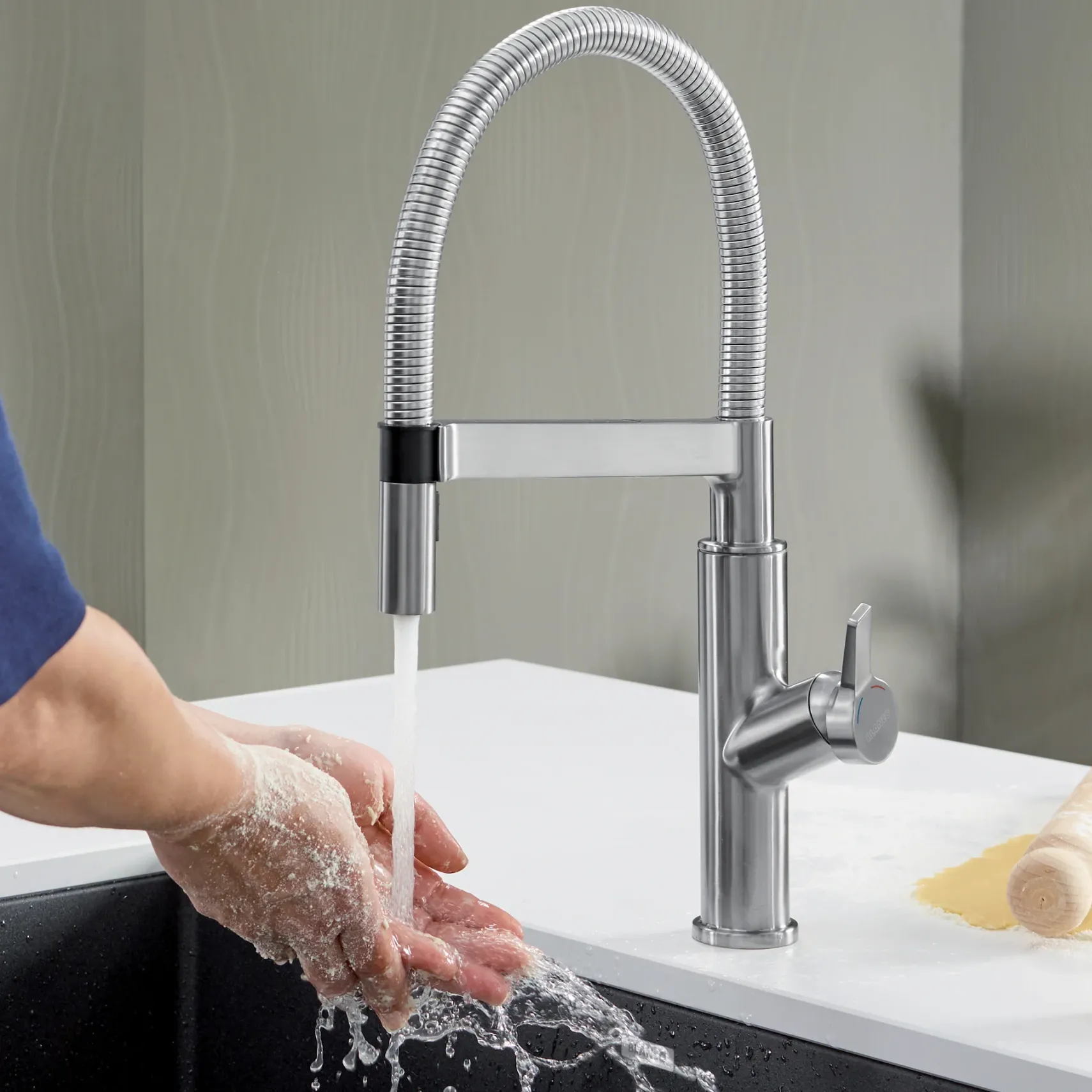 Blanco Solenta 1.5 GPM Brass Kitchen Faucet, Semi-Pro, Stainless, 401993