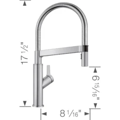 Blanco Solenta 1.5 GPM Brass Kitchen Faucet, Semi-Pro, Stainless, 401993