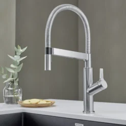 Blanco Solenta 1.5 GPM Brass Kitchen Faucet, Semi-Pro, Stainless, 401993