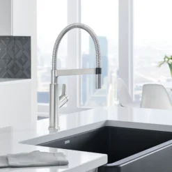 Blanco Solenta 1.5 GPM Brass Kitchen Faucet, Semi-Pro, Stainless, 401993