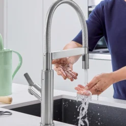 Blanco Solenta 1.5 GPM Brass Kitchen Faucet, Semi-Pro, Stainless, 401993