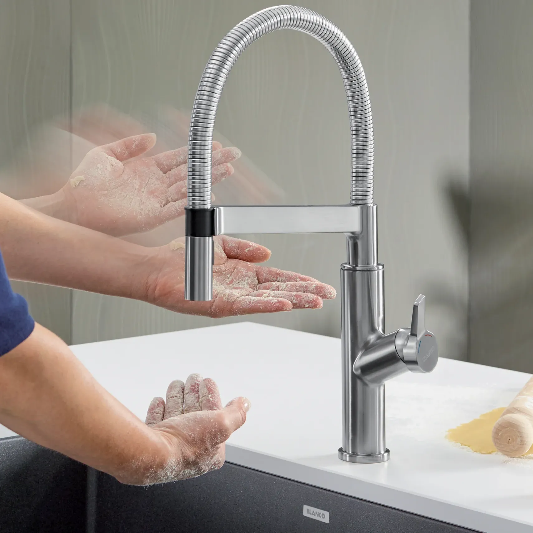 Blanco Solenta 1.5 GPM Brass Kitchen Faucet, Semi-Pro, Stainless, 401993