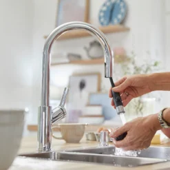 Blanco Urbena 1.5 GPM Brass Kitchen Faucet, Pull-Down, Polished Chrome, 526390