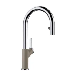 Blanco Urbena 1.5 GPM Brass Kitchen Faucet, Pull-Down, Truffle/Chrome, 526397