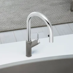 Blanco Urbena 1.5 GPM Brass Kitchen Faucet, Pull-Down, Truffle/Chrome, 526397
