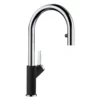 Blanco Urbena 1.5 GPM Brass Kitchen Faucet, Pull-Down, Coal Black/Chrome, 526398