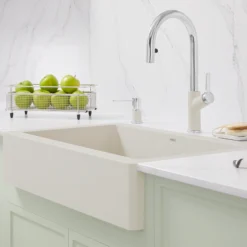 Blanco Urbena Pull-Down Dual-Spray Kitchen Faucet, Chrome/Soft White, 1.5 GPM, Brass, 526932