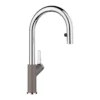 Blanco Urbena Pull-Down Dual-Spray Kitchen Faucet, Chrome/Volcano Gray, 1.5 GPM, Brass, 526933