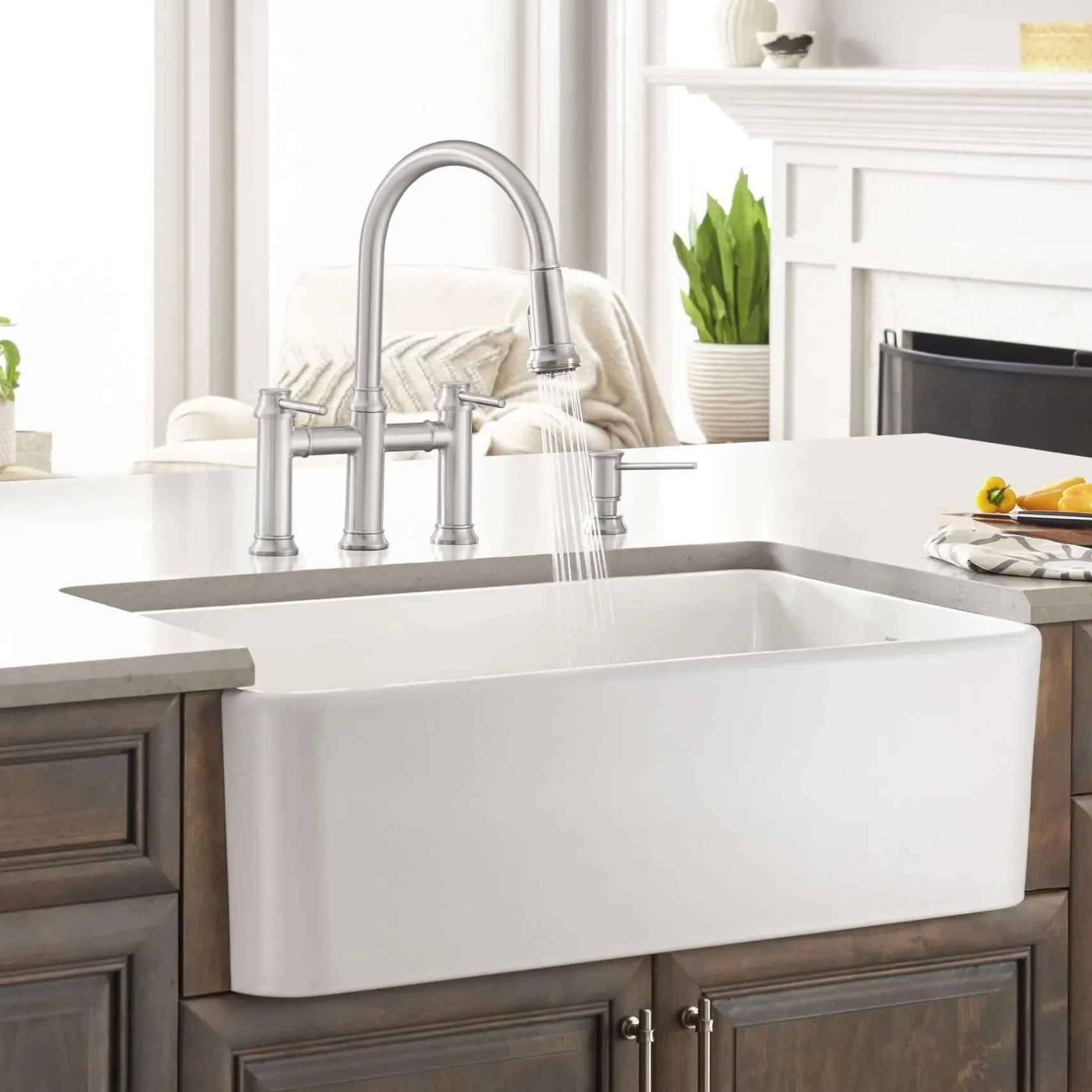 Blanco Cerana 33" Fireclay Farmhouse Sink, White, 525012