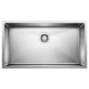 Blanco Cuvee 32" Undermount Stainless Steel Kitchen Sink, Satin Polish, 16 Gauge, No Faucet Hole, 524754