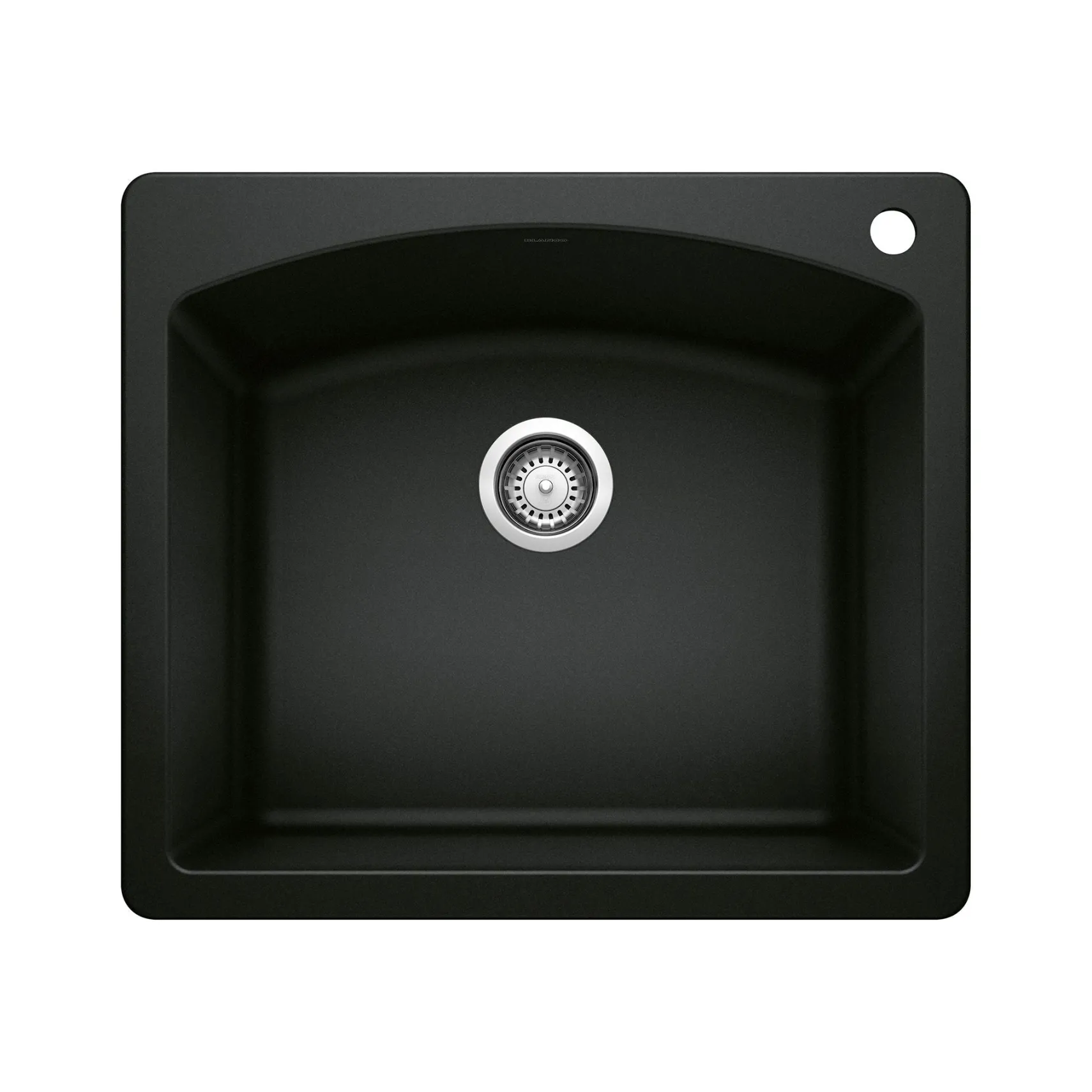 Blanco Diamond 25" Dual Mount Granite Composite Kitchen Sink, Silgranit, Coal Black, 442905