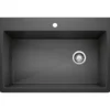 Blanco Diamond 34" Dual Mount Granite Composite Kitchen Sink, Silgranit, Anthracite, 440194
