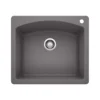Blanco Diamond 25" Dual Mount Granite Composite Kitchen Sink, Silgranit, Cinder, 441463