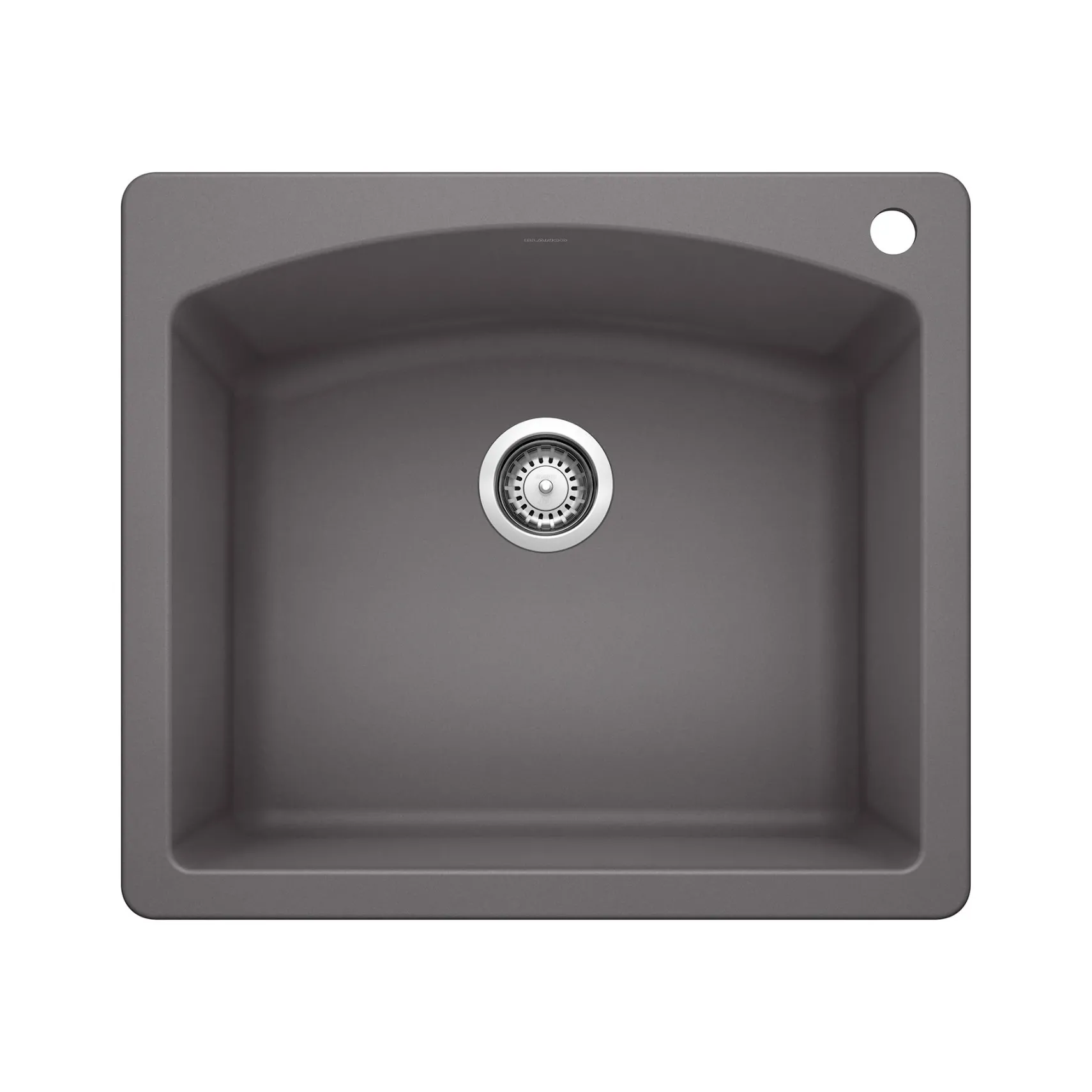Blanco Diamond 25" Dual Mount Granite Composite Kitchen Sink, Silgranit, Cinder, 441463