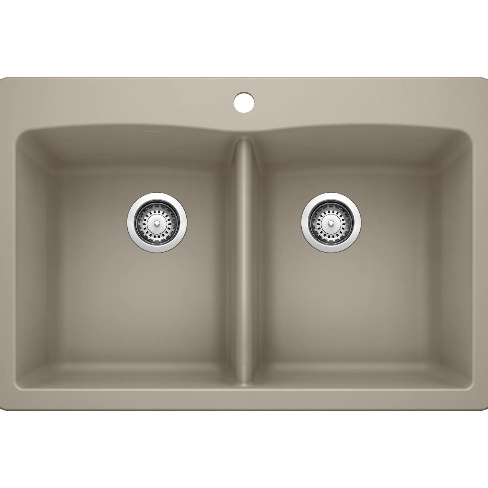 Blanco Diamond 33" Dual Mount Granite Composite Kitchen Sink, Silgranit, 50/50 Double Bowl, Truffle, 441285