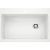 Blanco Diamond 34" Dual Mount Granite Composite Kitchen Sink, Silgranit, White, 440195