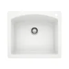 Blanco Diamond 25" Dual Mount Granite Composite Kitchen Sink, Silgranit, White, 440211